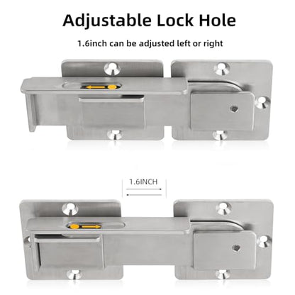 Flip Gate Latch with Padlock Hole,gate Latch for Fence, Heavy Duty Double gate Latch for Wooden Fence,Swing and Sliding Open Gate,Barn Door, Shed, Vinyl Fence, Yard - color: Silver (1 Pcs)