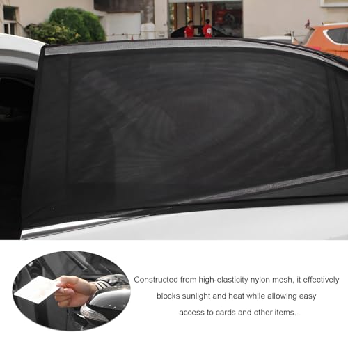 2 PCS Car Window Shades, Breathable Mesh Vehicle Front Side Windows Sunshade Curtain for UV Protection, Universal Stretchy Heat Block Window Screen Covers for Most Cars - color: Car Front