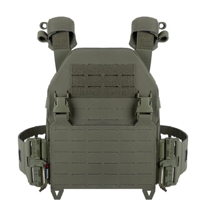 YAKEDA Tactical Training Vest with PALS System - Adjustable Straps Quick-Release Buckle for Hunting - color: Green