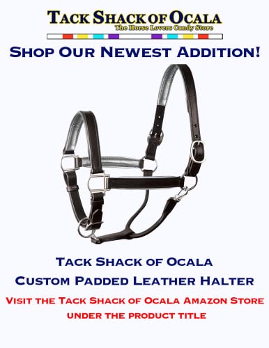 Tack Shack of Ocala Leather Halter for Horses with Customized Engraved Name Plate Option Halter for Horse | Brown/Brass, Black/Brass, Black/Chrome Options - size: Warmblood