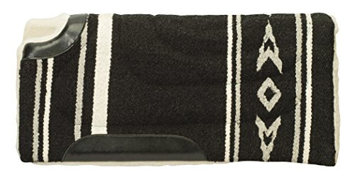 Weaver Leather Fleece Lined Acrylic Cut Back Saddle Pad, 30" x 32", Black/Gray