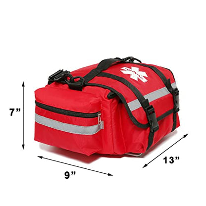 First Aid Bag Empty Trauma Medical Bag for Emergency First Responder Bag Organizer EMS/EMT Shoulder Carry Bag 13"x9"x7"