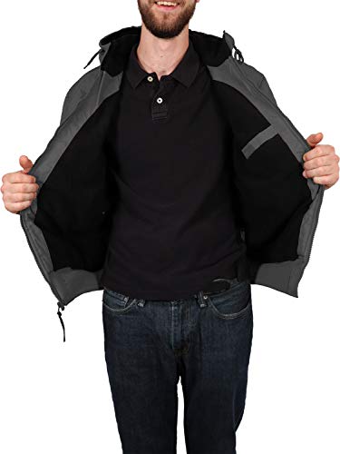 Men's Fleece Lined Quilted Winter Jacket Coat - color: Gray, size: X-Large