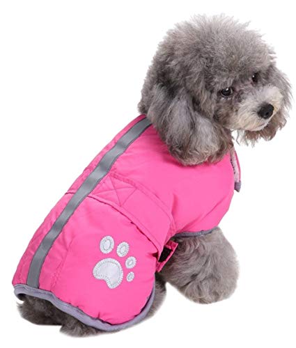 Queenmore Cold Weather Dog Coats Loft Reversible Winter Fleece Dog Vest Waterproof Pet Jacket Available in Extra Small, Small, Medium, Large Extra Large Sizes - color: Pink, size: XX-Large
