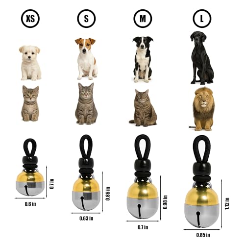 Noble Bells Handmade Cat or Dog Collar Bell, Large | Pair of Bells, Extra Loud, Premium Brass and Nickel Silver, Made in USA - size: Large