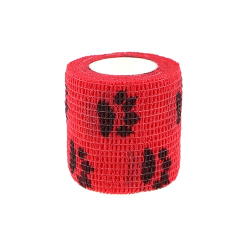 Self Adhesive Bandage Wrap Animal Cohesive Bandage Self Adherent Wrap First Aid Tape for Dogs Cats Horses Birds & Wrist Healing Ankle Sprain (2 Inch Mixed Cat Paw 12 Rolls) - color: 2 Inch Mixed Cat Paw 12 Rolls