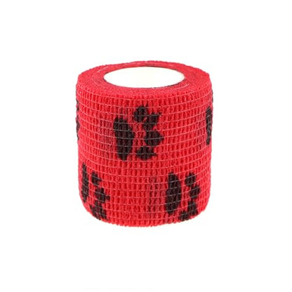Self Adhesive Bandage Wrap Animal Cohesive Bandage Self Adherent Wrap First Aid Tape for Dogs Cats Horses Birds & Wrist Healing Ankle Sprain (2 Inch Mixed Cat Paw 12 Rolls) - color: 2 Inch Mixed Cat Paw 12 Rolls