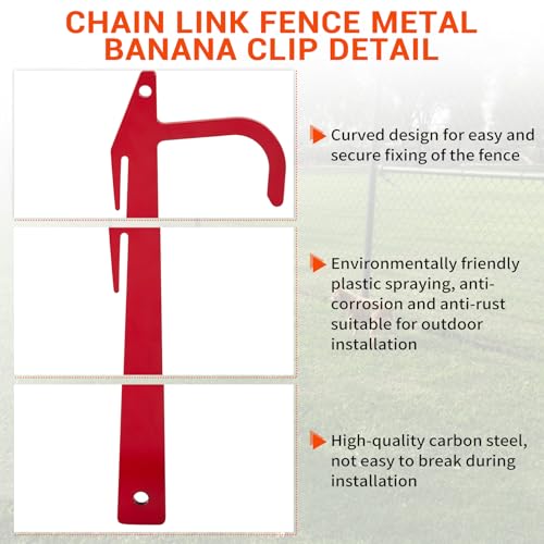 10Pcs Chain Link Fence Metal Banana Clip, Tensioning and Stretching Tool, Fence Top Rail Fabric Hanging Tool