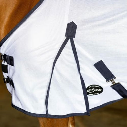 Reinsman Fly Sheet - Lightweight Breathable Ventilated Non-Slip Standard Neck Summer Mesh Sheet for Horses, White - 78" - size: 78"