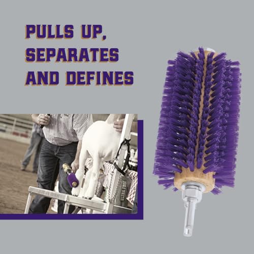 Weaver Leather Mini Roto Brush for Livestock, Wool/Hair Stimulating and Grooming Brush for Goat Sheep Cattle, Use with Drill, Coat Deshedding Tool