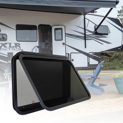 RV Exit Windows,36"W x 22"H RV Emergency Exit Windows for Cargo Trailer | Camper Cargo Trailer Window Replacement w/Net Screen and Trim Ring,Fit 1" or 1-1/2" Thick Wall,Allow Error 1/16”,DOT Approved - size: 36"W x 22"H