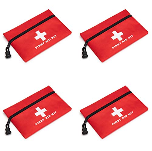 Red Emergency Bag First Aid Small Empty Travel Rescue Pouch First Responder Storage Medicine Pocket Bags for Car Home Office Kitchen Sports Ourdoors Bag Only (8.3x5.5 4pcs) - style: 8.3x5.5inch 4pcs