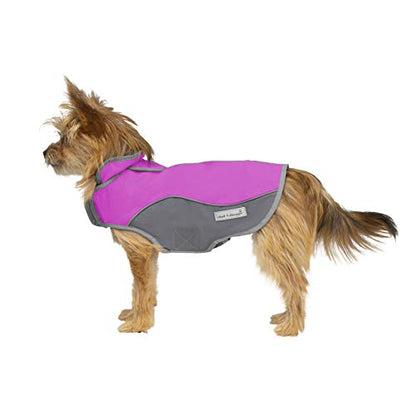 Jacket for All Dogs, Fleece-Lined, Waterproof Doggie Vest, Reflective Pet Parka (6800) (XX-Small, Pink and Grey) - color: Pink/Grey, size: XX-Small