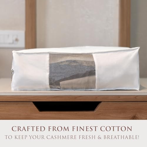 Cashmere Sweater Storage Bags | PACK OF 2 |Breathable & Washable Sweater Storage Bags | Suitable Clothes Organizer For Sweaters, Merino Wool, Scarves and more - size: SMALL