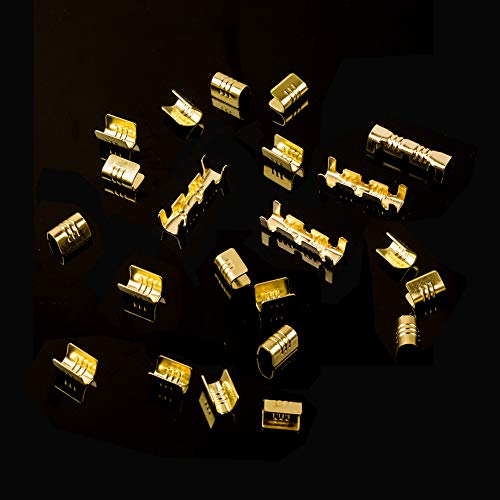 500 Pcs U Shape Copper Ring Terminals Crimp Kit - Non-Insulated Assortment Cable Wire Spade Electric Butt Connector Kit