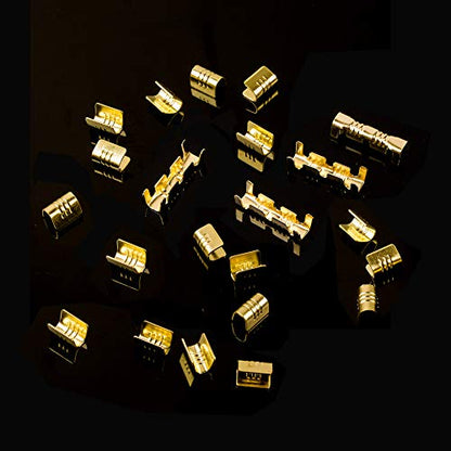 500 Pcs U Shape Copper Ring Terminals Crimp Kit - Non-Insulated Assortment Cable Wire Spade Electric Butt Connector Kit