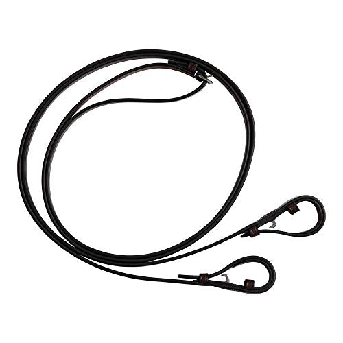 Huntley Equestrian Pelham Flat Curb English Bridle Rein 1/2" Width (Full)