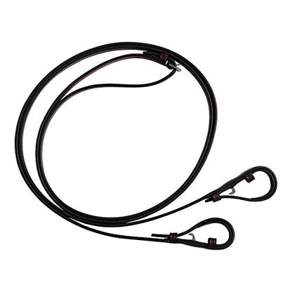 Huntley Equestrian Pelham Flat Curb English Bridle Rein 1/2" Width (Full)
