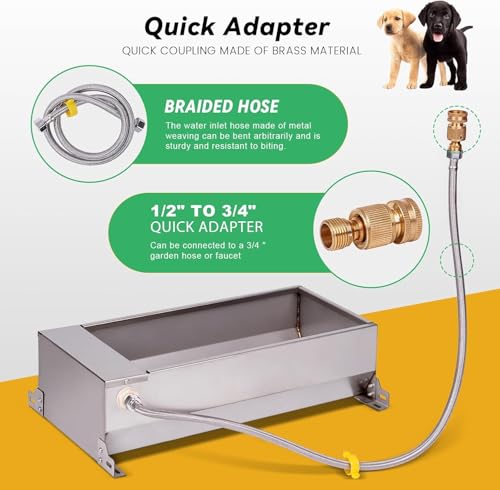Automatic Livestock Waterer 7.5L Stainless Steel Float Valve Water Bowl