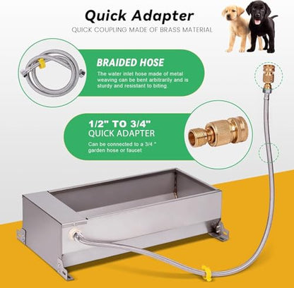 Automatic Livestock Waterer 7.5L Stainless Steel Float Valve Water Bowl