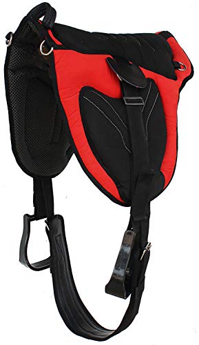 CHALLENGER Western Trail Neoprene Padded Bareback Saddle Pad Cinch 39203 - color: Red Black