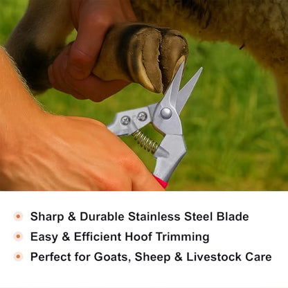 Goat Hoof Trimmers and Farrier Shears – Versatile Hoof, Wire, and Pipe Cutting Tool for Livestock – Silver (Silver-Red 2pack) - style: Silver-Red 2pack