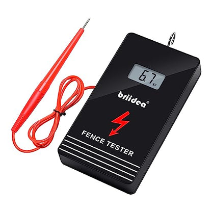 Electric Fence Tester, briidea 300V-15000V Electric Fence Voltage Tester with LCD Large Display & Low Battery Reminder, Designed for Your Fence Voltage Troubleshooter, Portable & Easy to Use (MK-034)