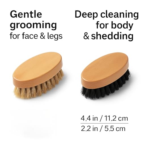 Goat Grooming Brushes, Soft Bristle and Firm Nylon Set, 2 Pack