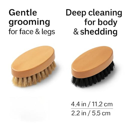 Goat Grooming Brushes, Soft Bristle and Firm Nylon Set, 2 Pack