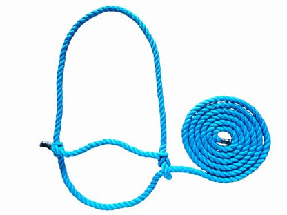 Villanos Arts - Poly Rope Cattle Halter for Cow and Calf, for Daily Use, Weather Resistant, Handling Equipment for Showing, 13 Ft Long x 12mm Thickness.