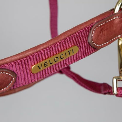 Shires Velociti Lusso Padded Halter - Leather Breakaway - color: Burgundy, size: Full
