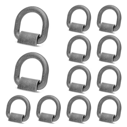 Grandroad auto 12 Pack Weld-On Forged D Ring, Heavy Duty 3/4" D-Ring Trailer Tie Down Anchor with MBS:26,500 lbs for Trailer, Truck Cargo, RV, ATV Tiedowns, Farm Applications and More. - size: 3/4”-12pack