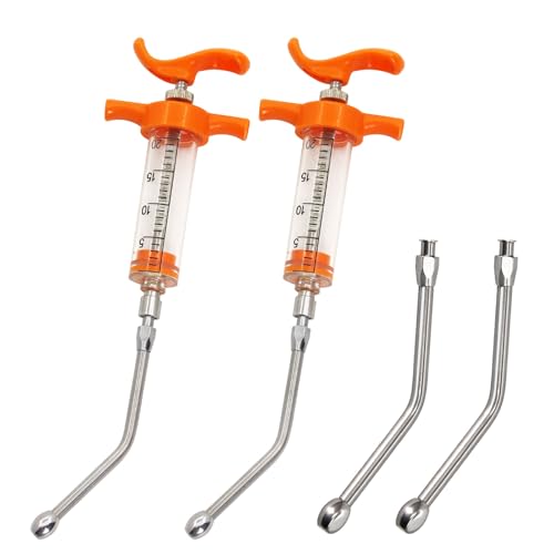 2 Pieces Goat Syringe, 20ML,Adjustable Dosage,Reusable
