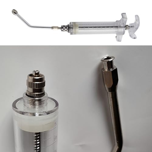 20ML Syringe with Drench Nozzle, Adjustable Dosage Detachable Drench Livestock Birds Feeding Syringe Gun for Cats Dogs Kitten Puppy Bunny Small Animals Newborn Pet Feeder Nursing Supplies (S-20ML) - size: S-20ML