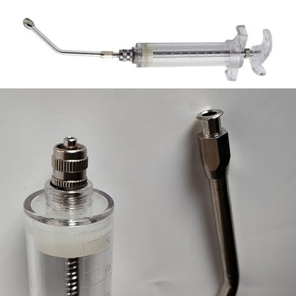 20ML Syringe with Drench Nozzle, Adjustable Dosage Detachable Drench Livestock Birds Feeding Syringe Gun for Cats Dogs Kitten Puppy Bunny Small Animals Newborn Pet Feeder Nursing Supplies (S-20ML) - size: S-20ML