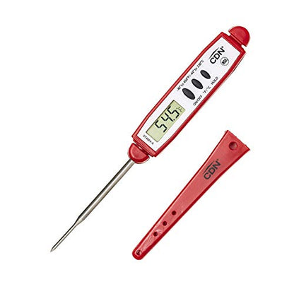 CDN ProAccurate® Instant Read Digital Pocket Thermometer with 2.75" Stainless Steel Tip for Accurate Temperature Measurement, Red (DT450X-R) - color: Red