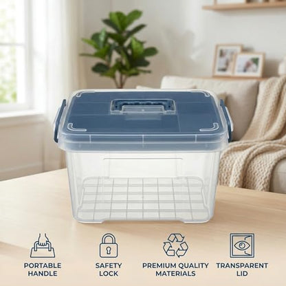 Pulseplay Clear Medicine Storage Box with Handle Blue - color: Blue