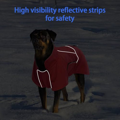 MIGOHI Dog Winter Jacket,Dog Coat Waterproof,4XL Winter Snow Coat with Fleece Lining for Large Dogs Boys Girls,Snowproof Pet Jacket,Great Dane,Mastiff,Red - color: Red, size: XXXX-Large