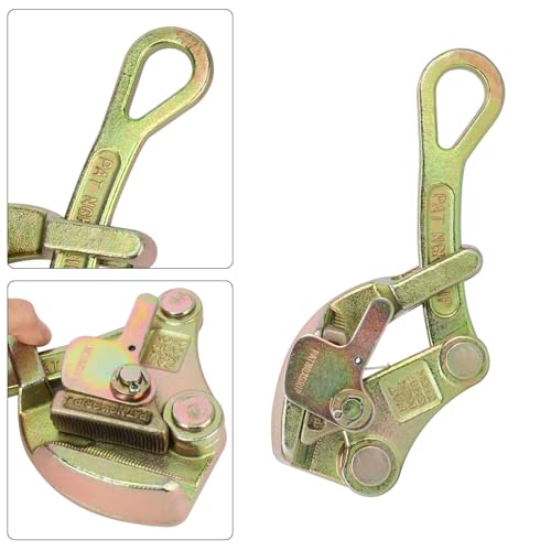 1 Pack 2T Cable Grip, 4409 lbs Wire Gripper, Wire Rope Tightener, Cable Pulling Tool, Carbon Steel Wire Stretcher with Swing Latch, Steel Cable Puller Tool for Wire Rope, Electricity, Industry - size: 1 Pack 2T Cable Grip