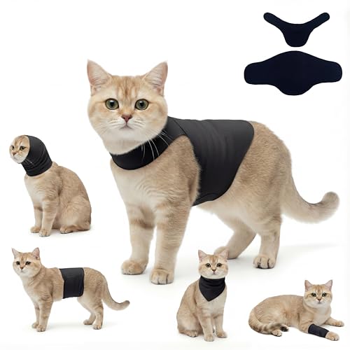 Dog & Cat Surgery Recovery Suit and Anxiety Wrap - color: Black, size: XS