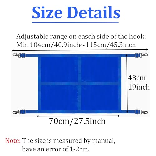 Stall Guard for Horse, 27"x19" Adjustable Nylon Horses Stall Guard with Straps & Snaps | Easy to Install in Stable and Barn (Blue) - color: BLUE