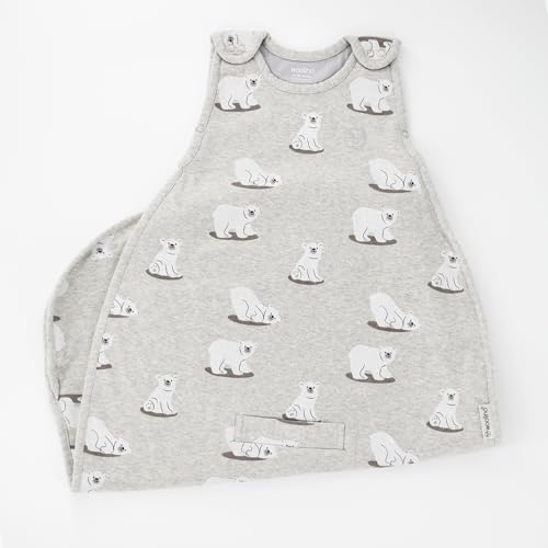 Woolino Merino Wool & Organic Cotton Baby Sleep Sack 2-24 Months – Ultimate 4-Season Baby Sleeping Bag, Universal Size Wearable Blanket, 2-Way Zipper & Adjustable Fit, Year-Round Use - Polar Bear - color: Polar Bears