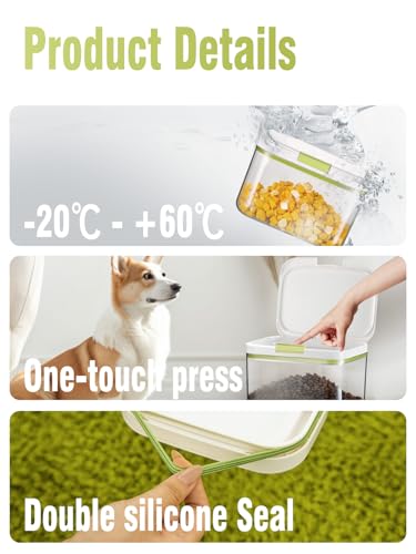 LivLab Mker 5.8lbs/98OZ/5.3qt Airtight Dog food storage container with lids,Dog Treat Container With Measuring cup,Dry Pet Food storage bin for Dogs,Cats,and Birds 5.5L