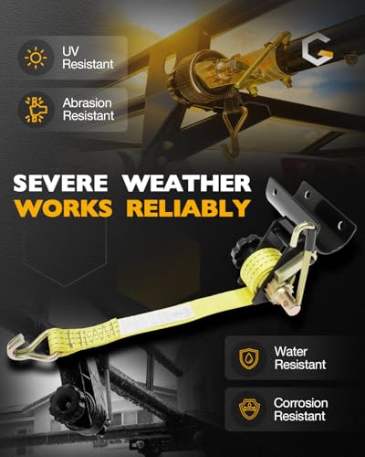 Ladder Rack Straps, Rack Ratchet Straps, Truck/Lumber/Pipe/Roof Rack Straps - color: Yellow (4 pcs), size: Black Round Tube