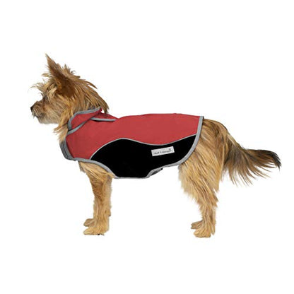 Jacket for All Dogs, Fleece-Lined, Waterproof Doggie Vest, Reflective Pet Parka (6800) (XX-Small, Red and Black) - color: Red/Black, size: XX-Small