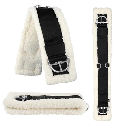 Western Cinch Horse Girth 28" to 34", Soft 25mm Thick Fleece Padding, White - size: 32 Inch