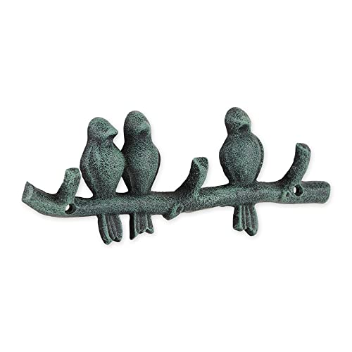 DII Cast Iron Decorative Wall Hook Set, Birds on a Branch, 2 Count - size: Birds on a Branch