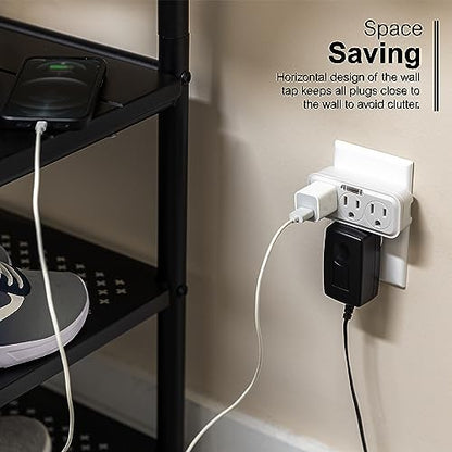 GE Outlet Extender with Guide Light, 2 Pack, 3 Outlet Multi Plug - size: 2 Pack