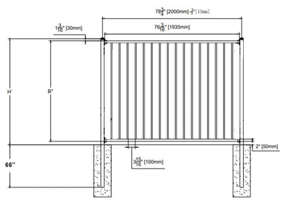 XCEL Fence® Black Steel Anti-Rust Fence Panel - Flat Top/Flat Bottom - 4FT H x 6.5FT W - Easy Installation - for Residential, Outdoor, Yard, Pool, Garden - 1 Post Included*