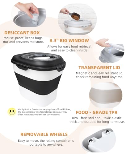 30-35 Lbs Dog Food Storage Container Collapsible Dog Food Container - color: Black